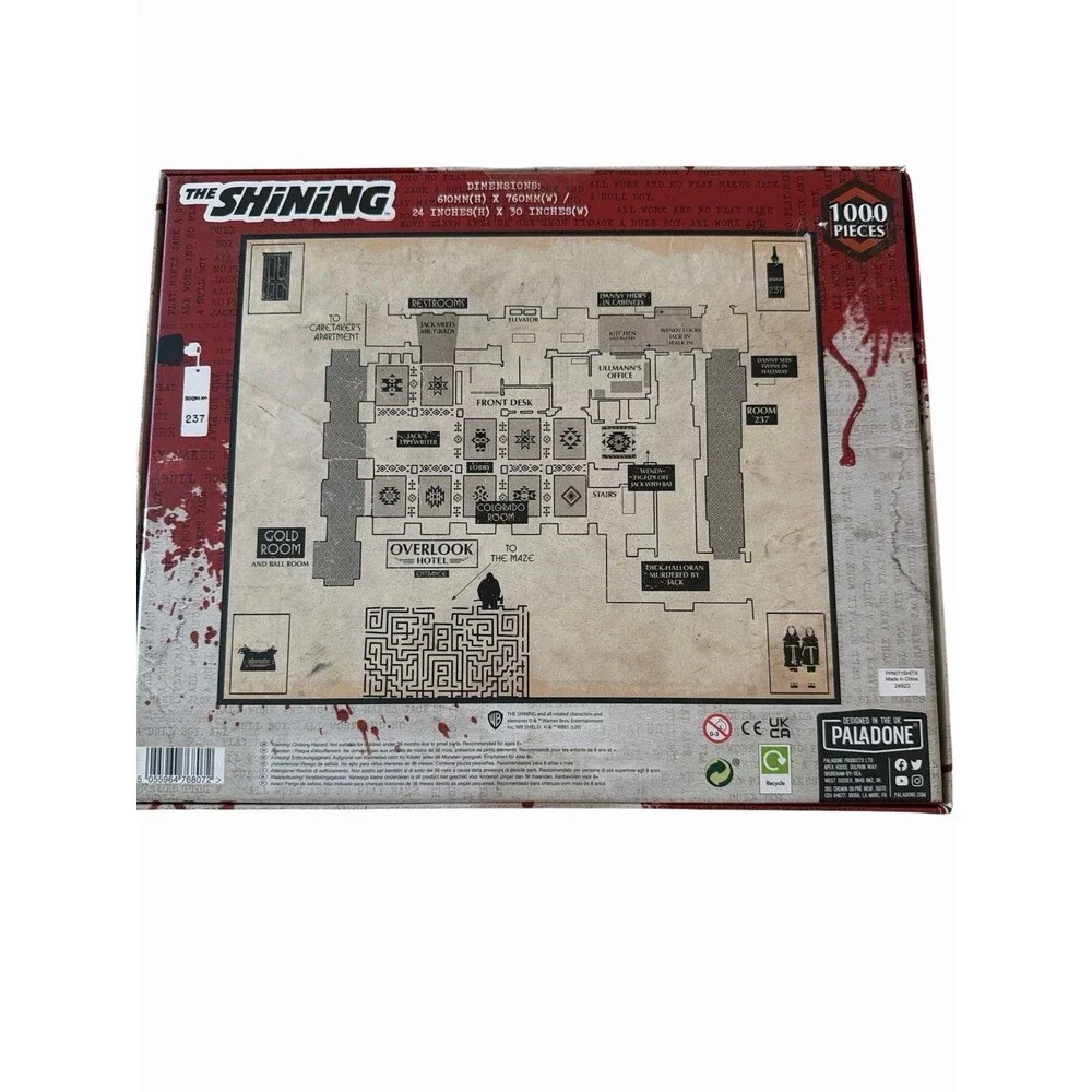 The Shining Puzzle  Floor Plan 1000 Piece Jigsaw Puzzle -by Paladone